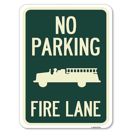 Signmission No Parking Fire Lane Fire Truck Heavy-Gauge Alum Rust Proof Parking Sign, 18" x 24", A-1824-23739 A-1824-23739